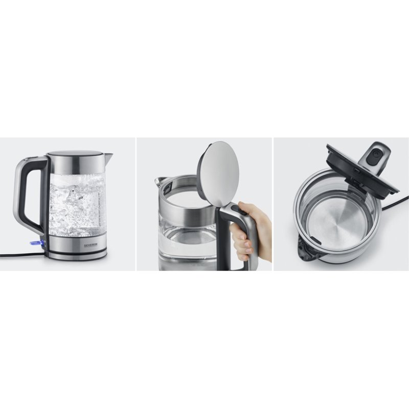 SEVERIN glazen waterkoker WK 3420, 1,7 liter, glas/roestvrij staal